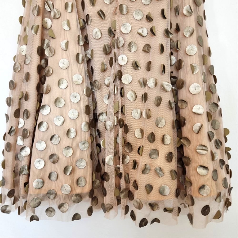 NWOT Eva Franco Anthropologie Gold Shimmer Spot Skirt - Picture 8 of 9